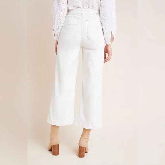 AG Adriano Goldschmied Rosie Workwear Wide Leg cropped white Jeans MSRP $225 - Picture 2 of 5